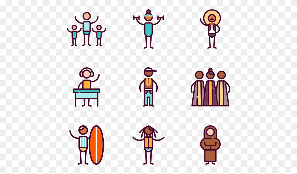 Surfing Icons, Art, Person, Drawing Free Png Download