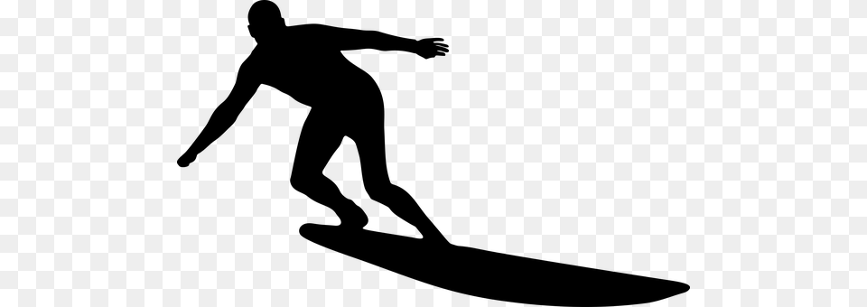 Surfing Man Male Boy People Person Surfer Silhouette, Gray Free Png Download