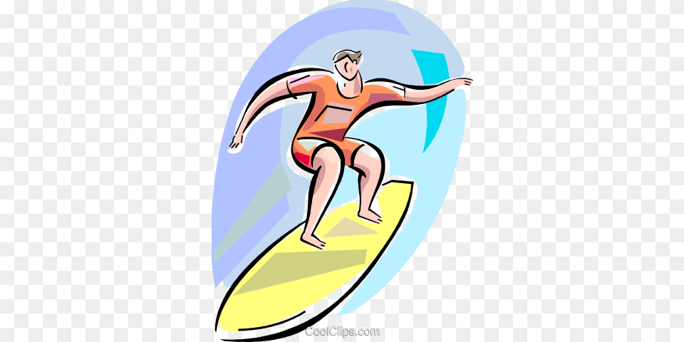 Surfing Royalty Free Vector Clip Art Illustration, Water, Leisure Activities, Nature, Outdoors Png