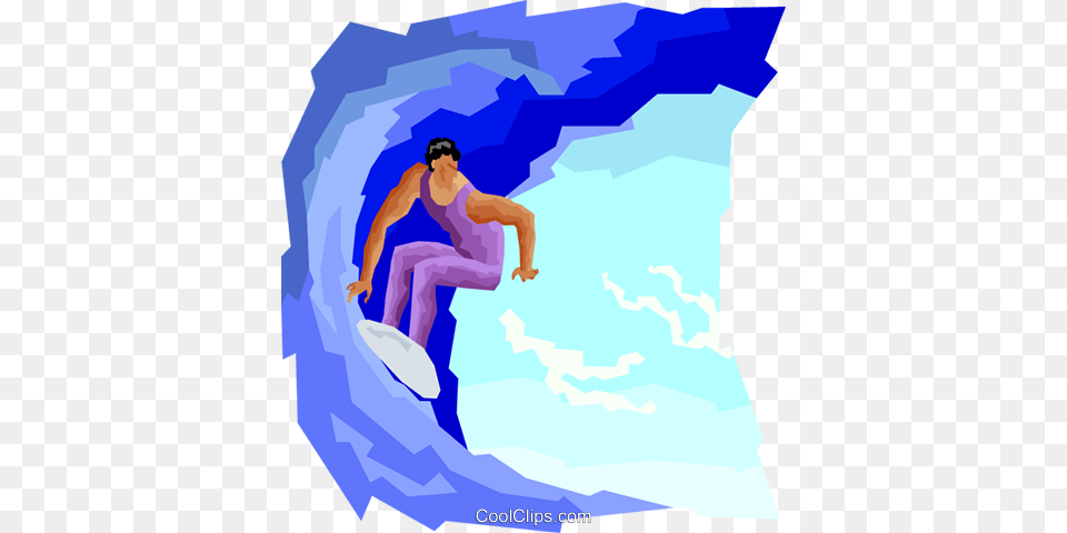 Surfing Royalty Vector Clip Art Illustration, Sea, Leisure Activities, Water, Nature Png Image
