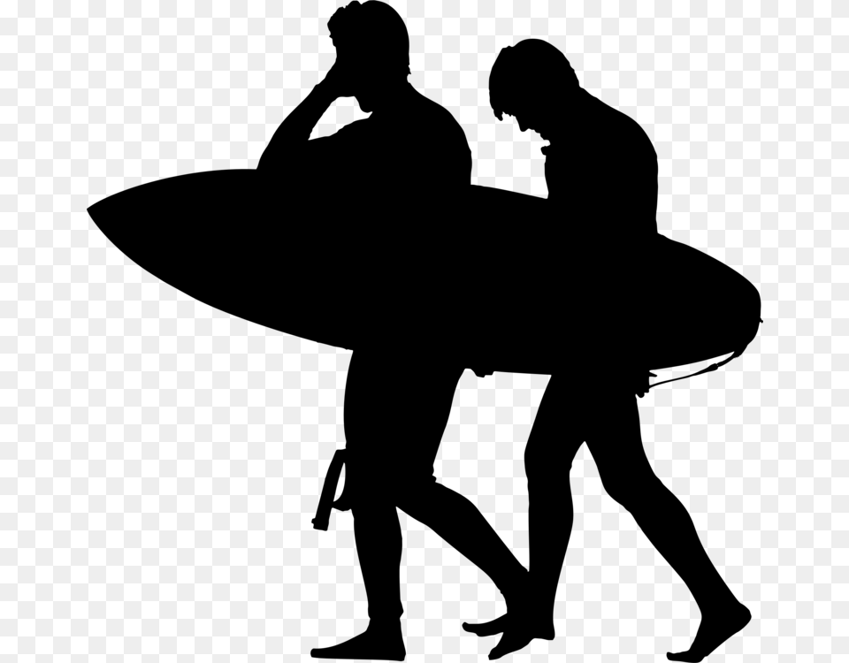 Surfing Silhouette Computer Icons Download, Gray Free Transparent Png