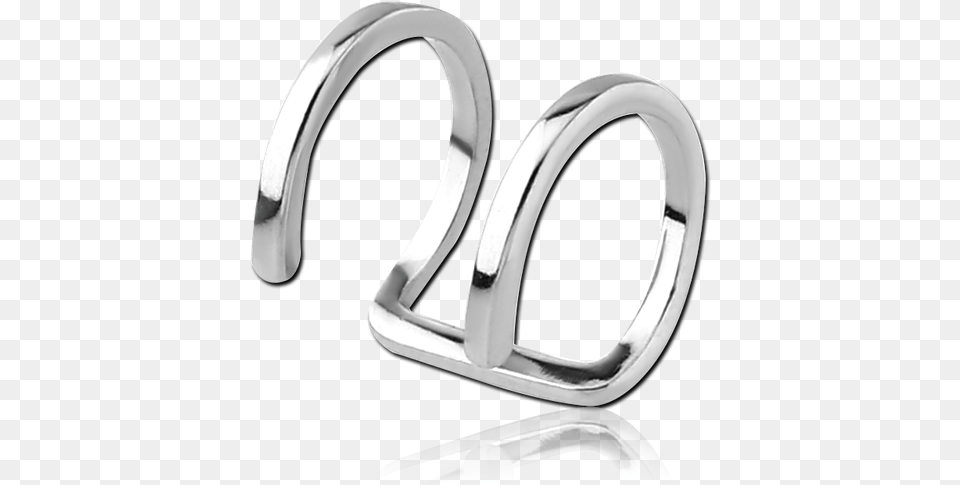 Surgical Steel Grade 316l Lip Cuff Two Lines Shining Earrings, Accessories, Platinum, Jewelry, Earring Free Transparent Png