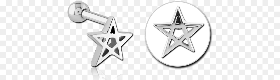 Surgical Steel Grade 316l Star Tragus Micro Barbell Solid, Symbol, Star Symbol, Accessories, Earring Free Png