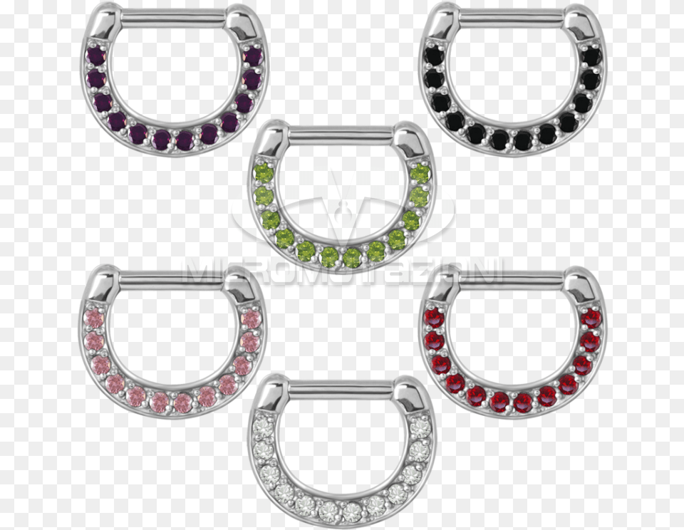 Surgical Steel Jewelled Septum Clicker With Cubic Zirconia Cubic Zirconia, Accessories, Diamond, Gemstone, Jewelry Free Transparent Png