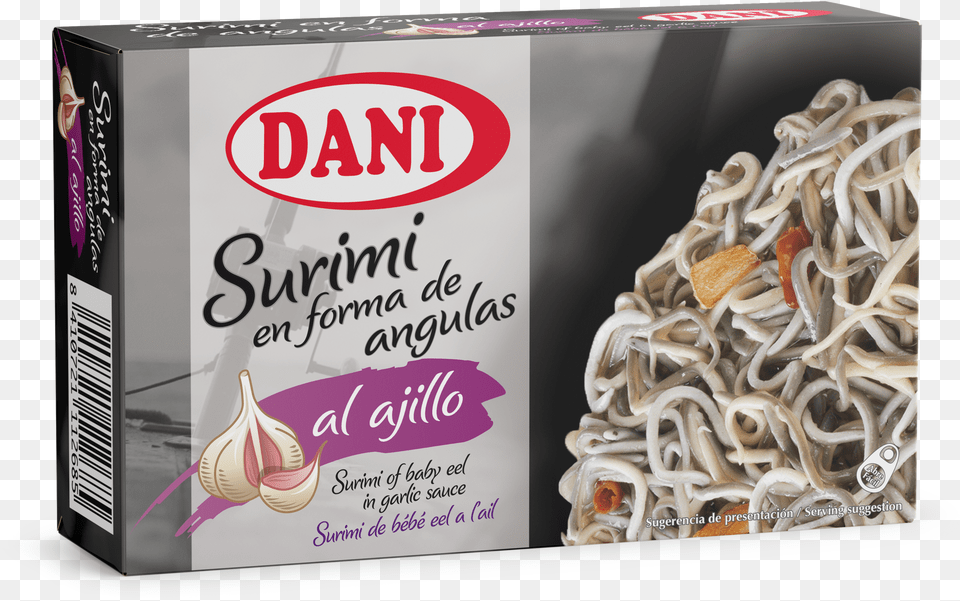 Surimi Of Baby Eel In Garlic Sauce 110g Conservas Dani, Food, Noodle, Clothing, Footwear Png