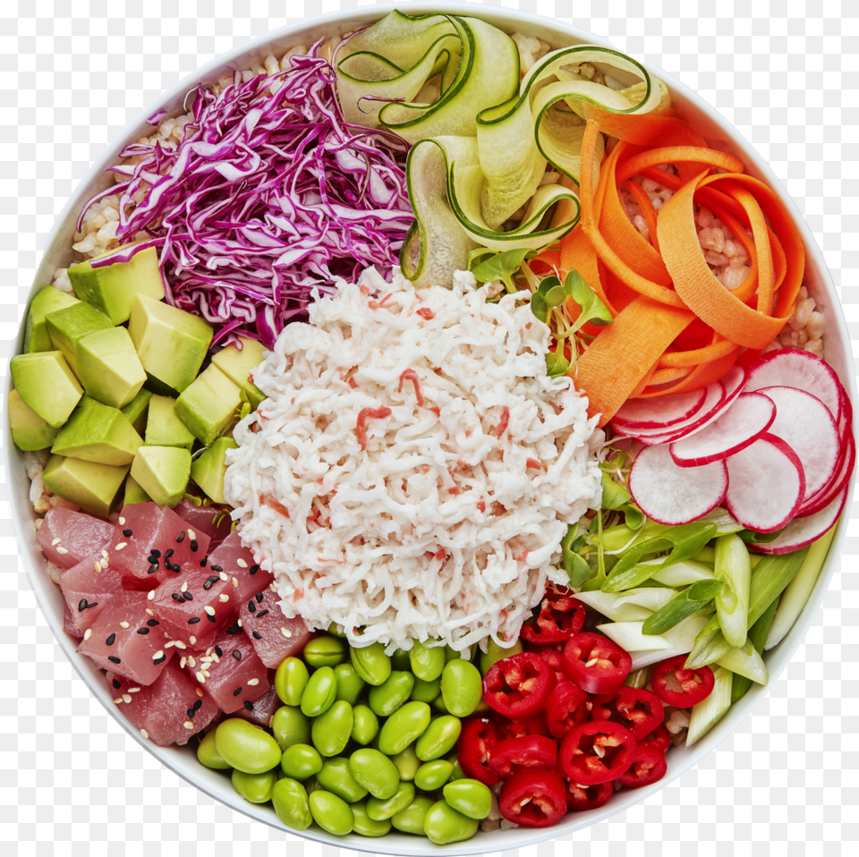 Surimi Poke Bowl Salad, Dish, Food, Food Presentation, Meal Png Image