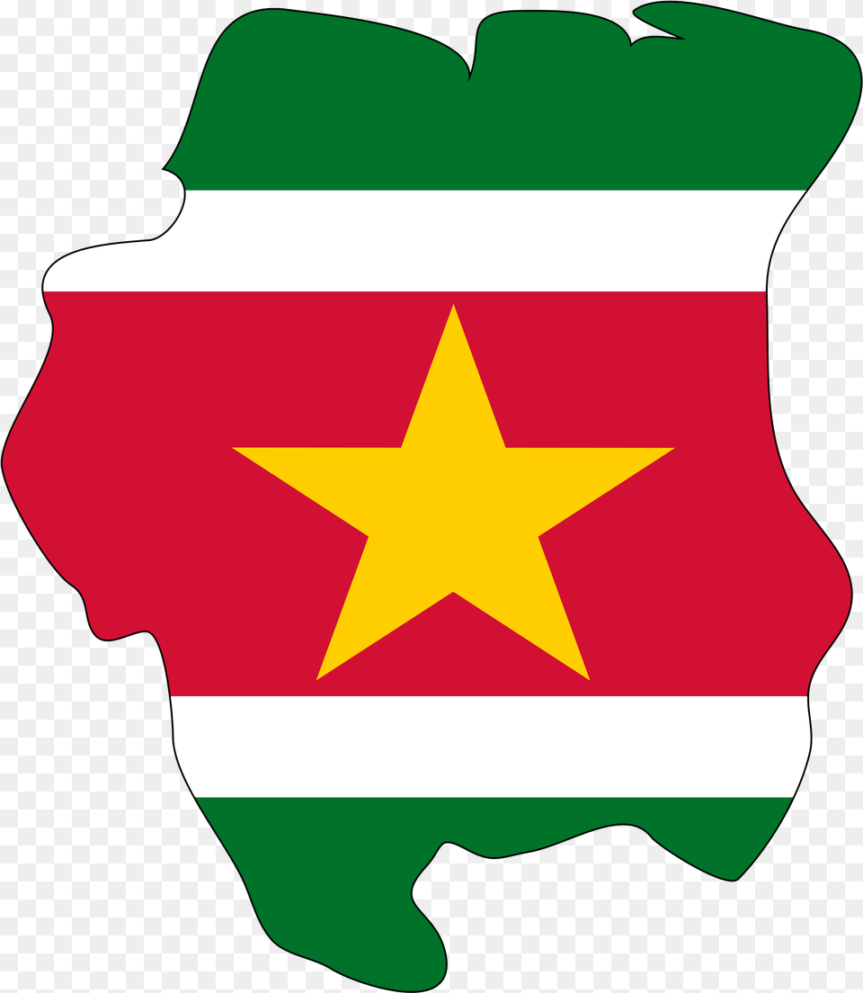 Suriname Flag Map, Star Symbol, Symbol Free Png