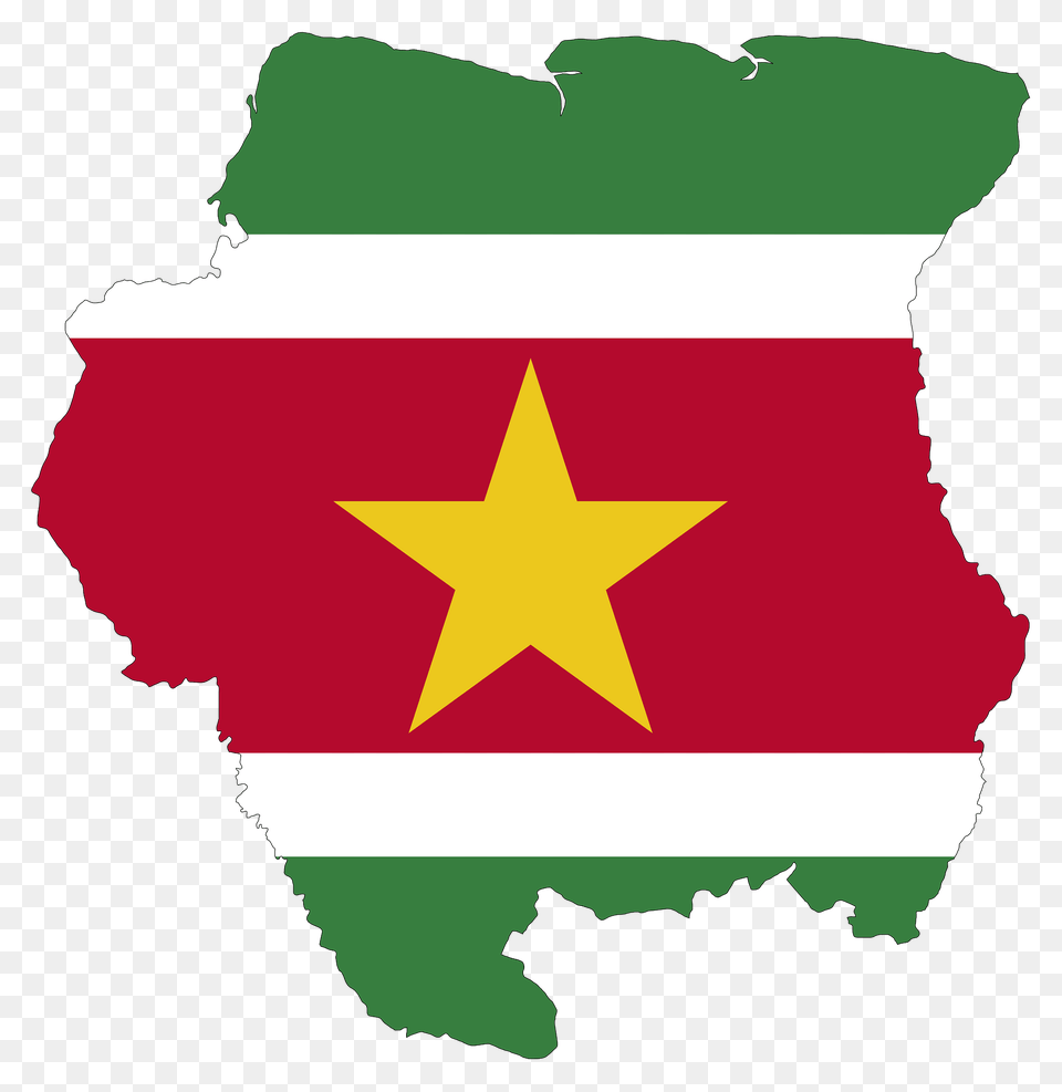 Suriname Map Flag Clipart, Star Symbol, Symbol, Dynamite, Weapon Free Transparent Png