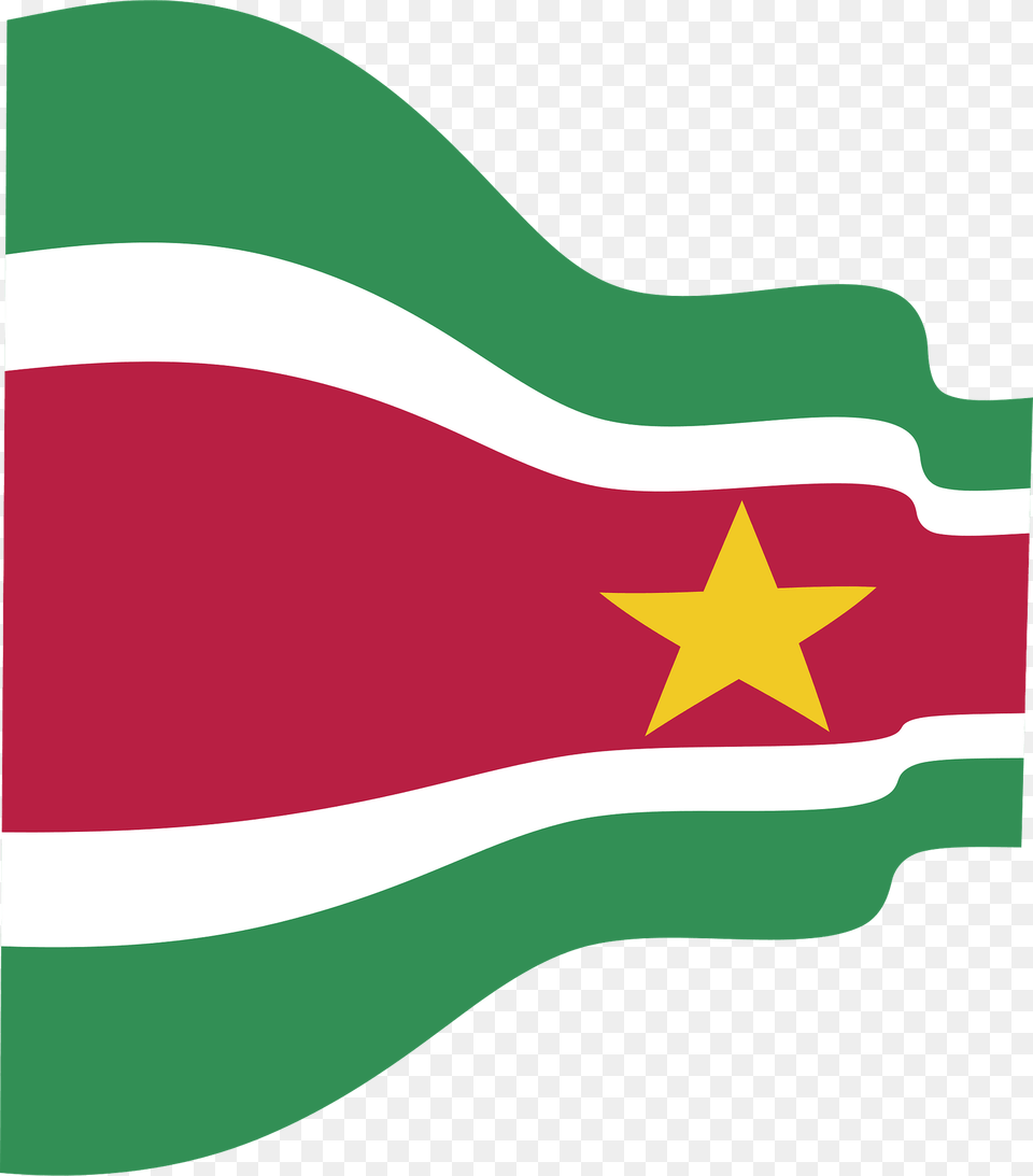 Suriname Wavy Flag Clipart Free Png Download