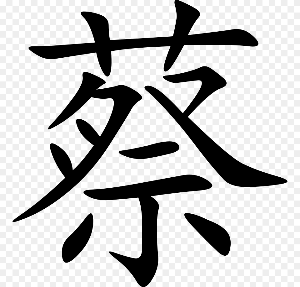 Surnamecai Svg Cai In Chinese Character, Gray Free Png