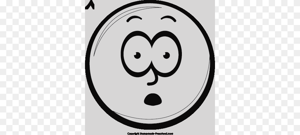 Surprise Face Clipart Shocked Face Clipart Confused Face Emoticon Black And White, Stencil, Person, Symbol Png