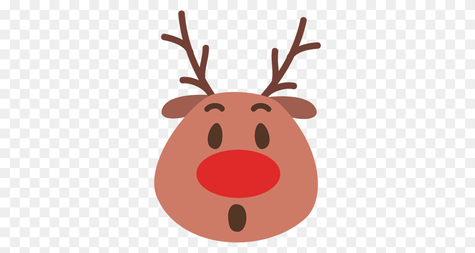 Surprise Reindeer Face Emoticon, Snout Free Transparent Png