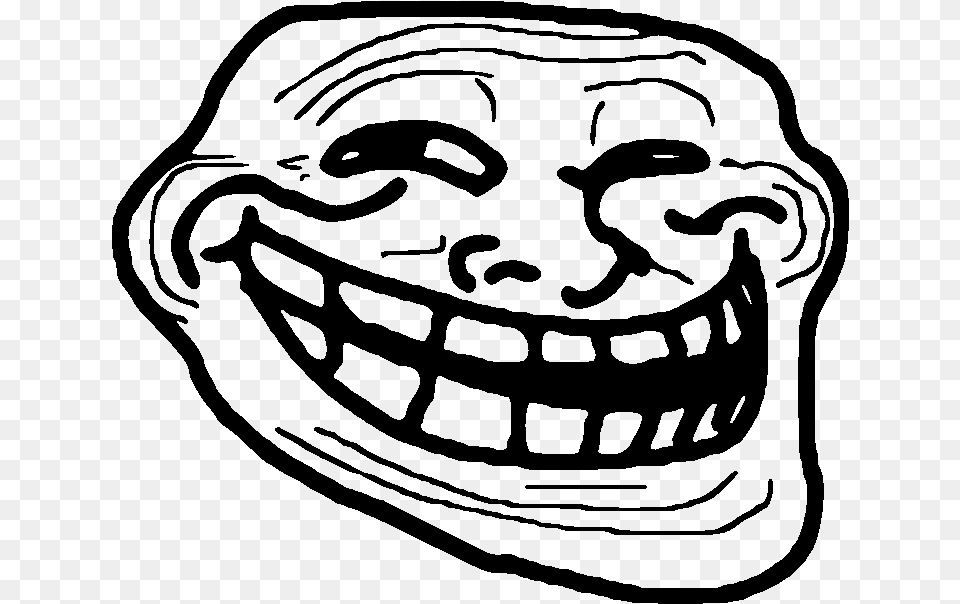 Surprise Trollface Troll Face Render, Gray Free Png Download