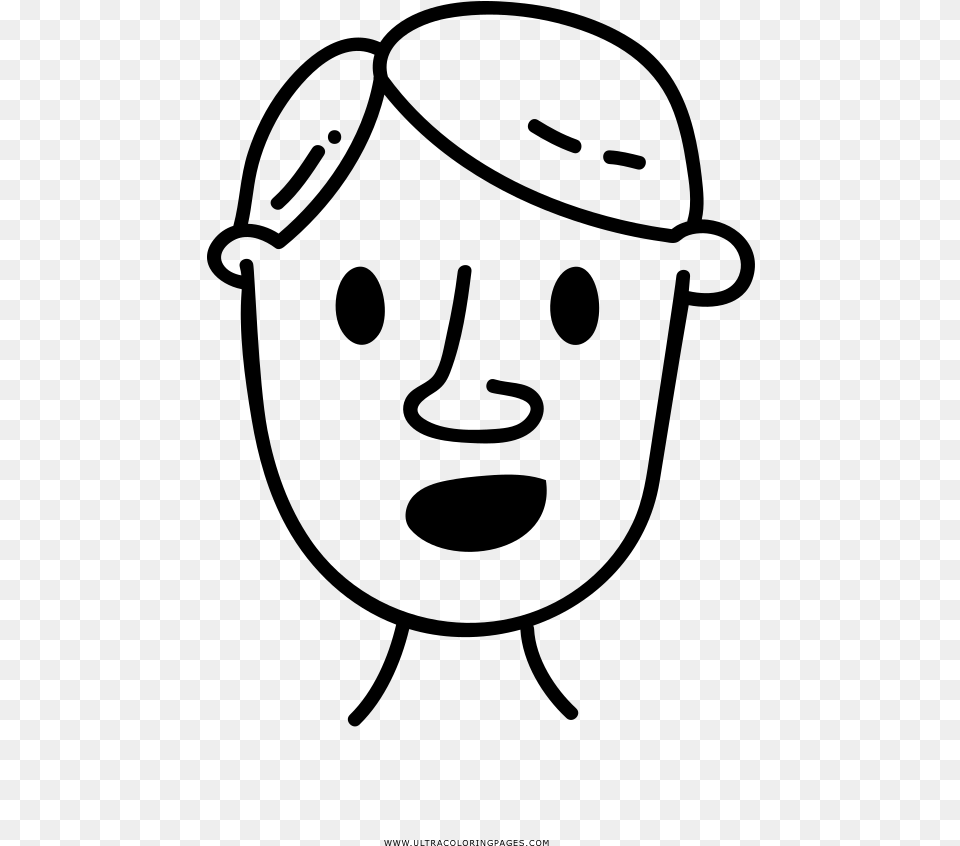 Surprised Boy Coloring, Gray Free Transparent Png