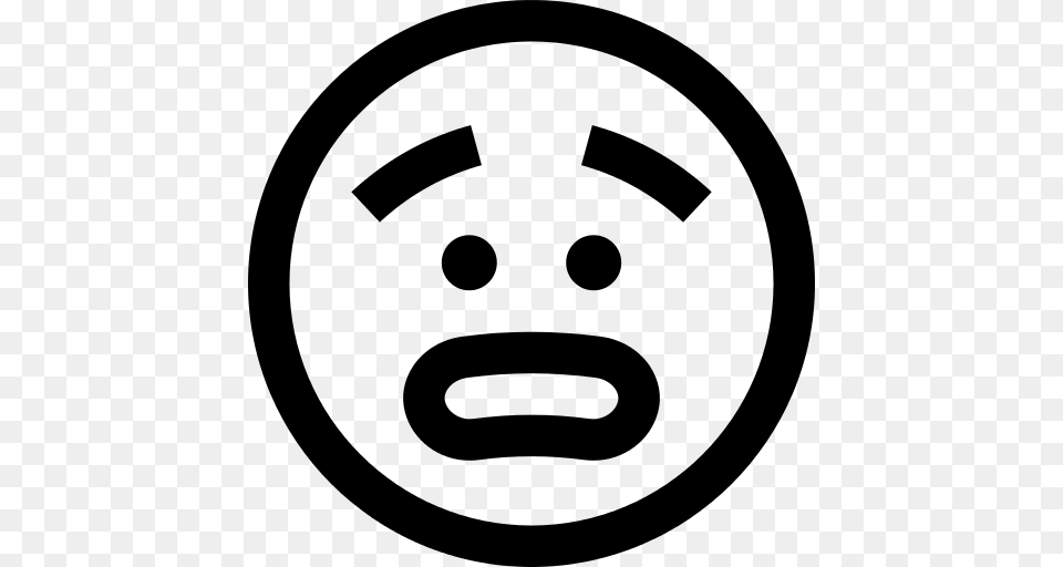 Surprised Emoji Icon, Gray Png Image