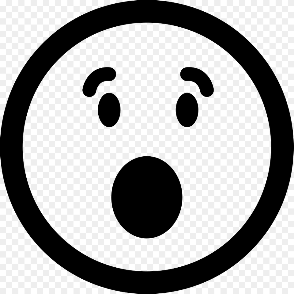 Surprised Emoticon Square Face With Open Eyes And Mouth Surprised Icon, Stencil Free Png Download