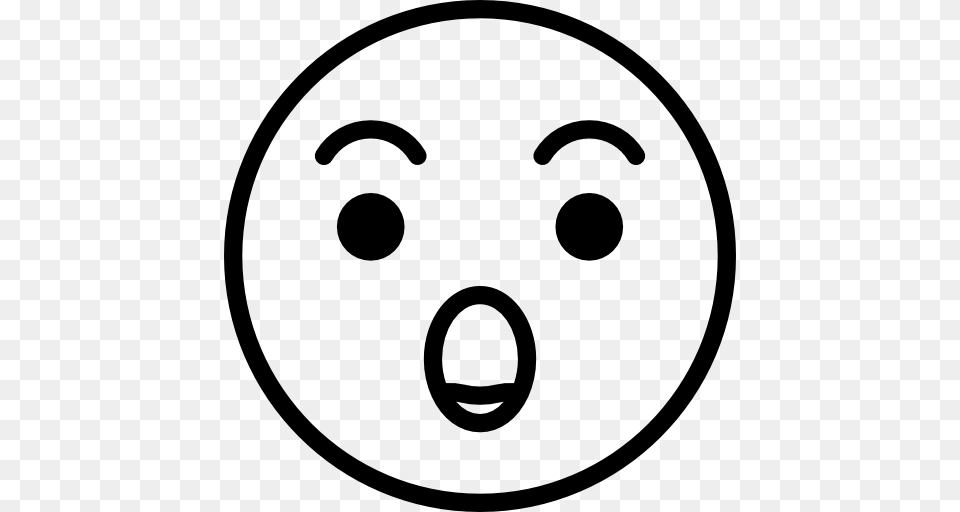 Surprised Emoticons Emoji Feelings Smileys Icon, Person, Stencil, Face, Head Free Transparent Png