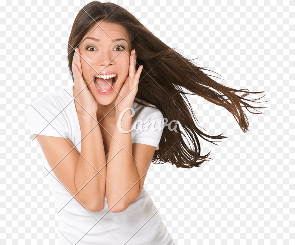 Surprised Excited Happy Screaming Woman Woman Screaming Face, Photography, Head, Person, Laughing Free Png