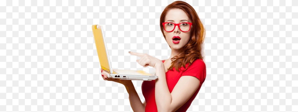 Surprised Girl Girl With Laptop, Accessories, Photography, Person, Pc Png
