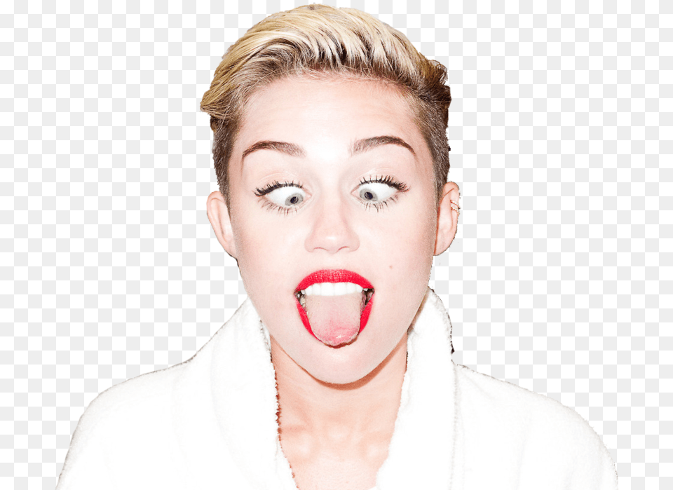 Surprised Miley Cyrus Tongue Wrecking Ball, Adult, Person, Mouth, Woman Free Png
