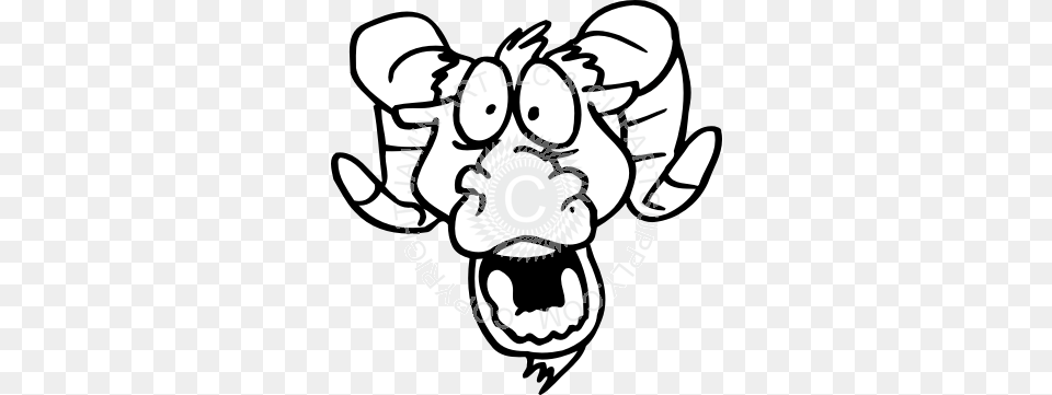 Surprised Ram Head, Stencil, Electronics, Hardware, Body Part Png Image