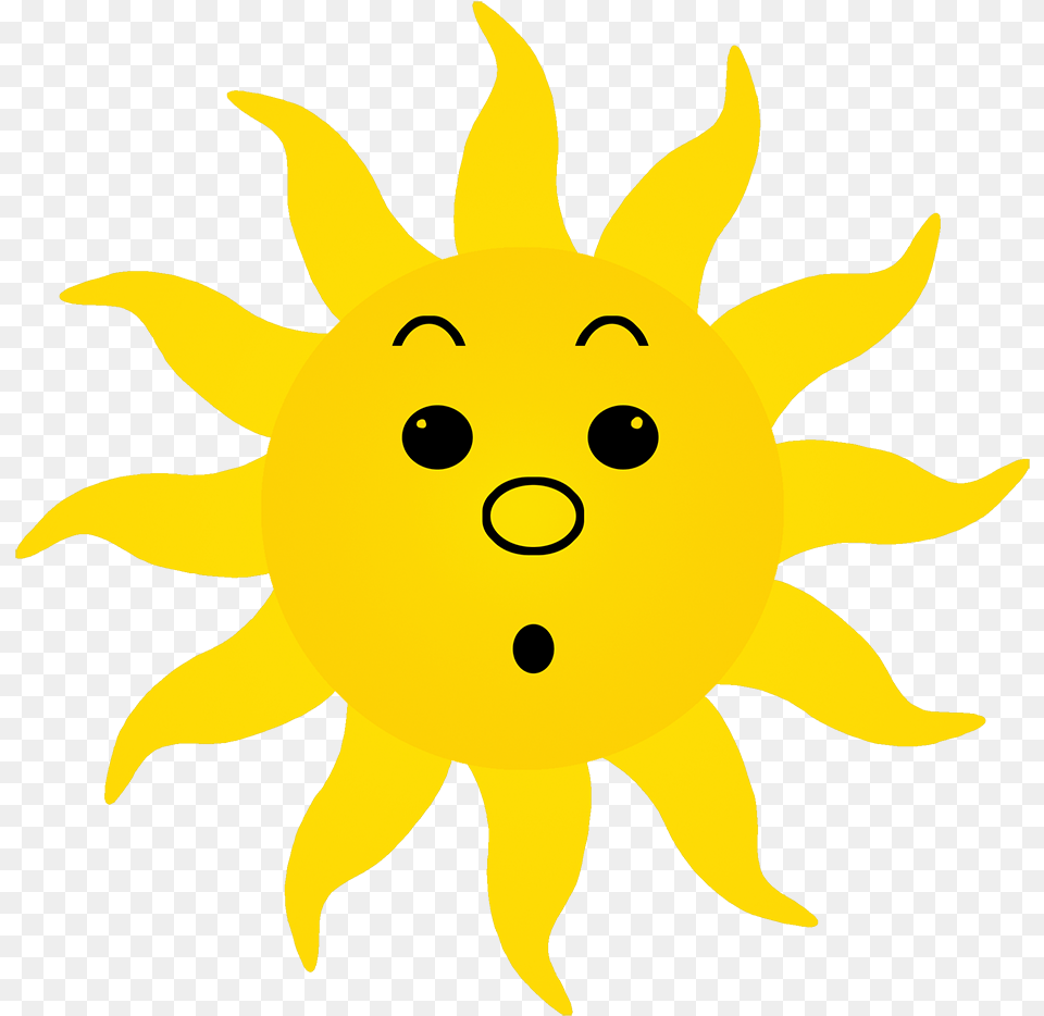 Surprised Sun Drawing Wall Clock Model, Flower, Plant, Sunflower, Animal Free Png