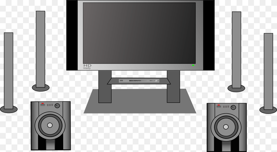 Surround Sound Home Theatre Clipart, Computer Hardware, Electronics, Hardware, Monitor Png Image