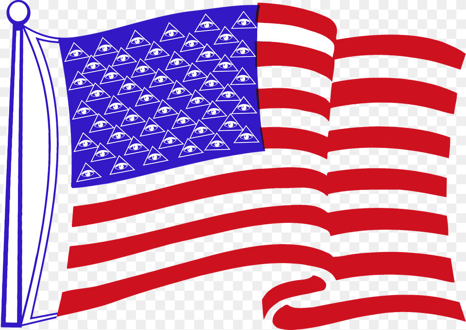 Surveillance All Seeing Eye American Flag Clipart, American Flag Free Transparent Png