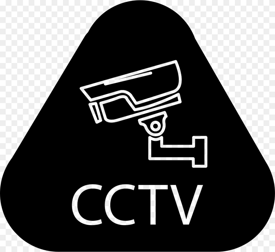 Surveillance Cctv Symbol In Rounded Triangle Comments Cctv Icon, Sign, Stencil Free Png Download