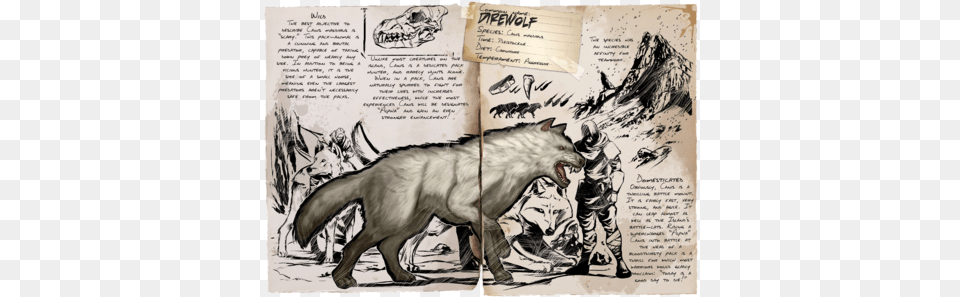 Survival Evolved Wiki Ark Dire Wolf Dossier, Book, Comics, Publication, Person Free Png