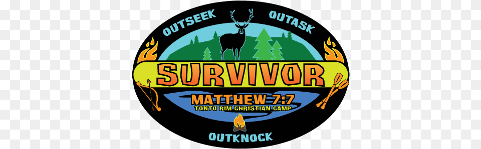 Survivor Camp Logo Label, Animal, Deer, Mammal, Wildlife Png Image