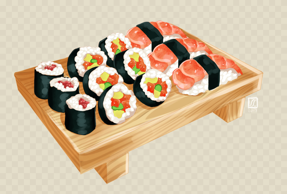 Sushi By Sian Draws Sushi, Food, Meal, Dish, Rice Free Png Download
