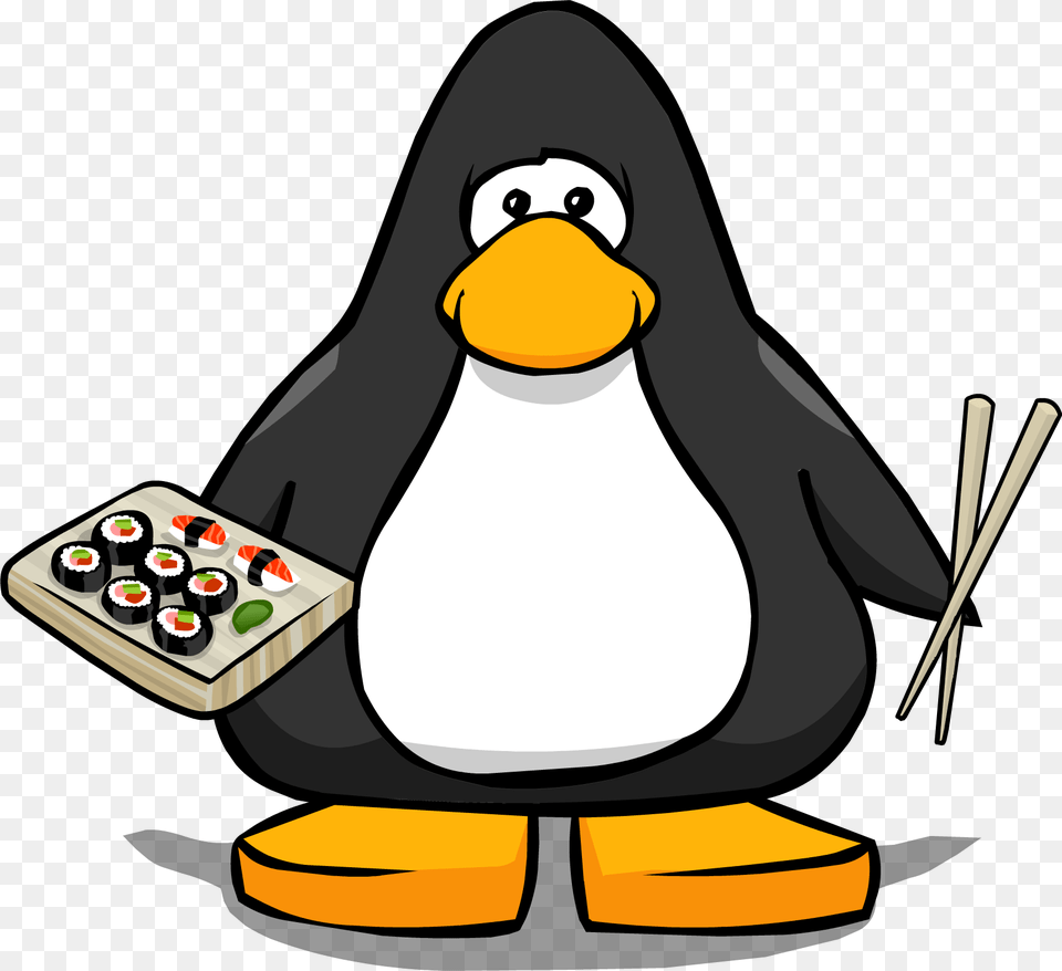 Sushi Cartoon Penguin With A Santa Hat, Food, Meal, Animal, Bird Png