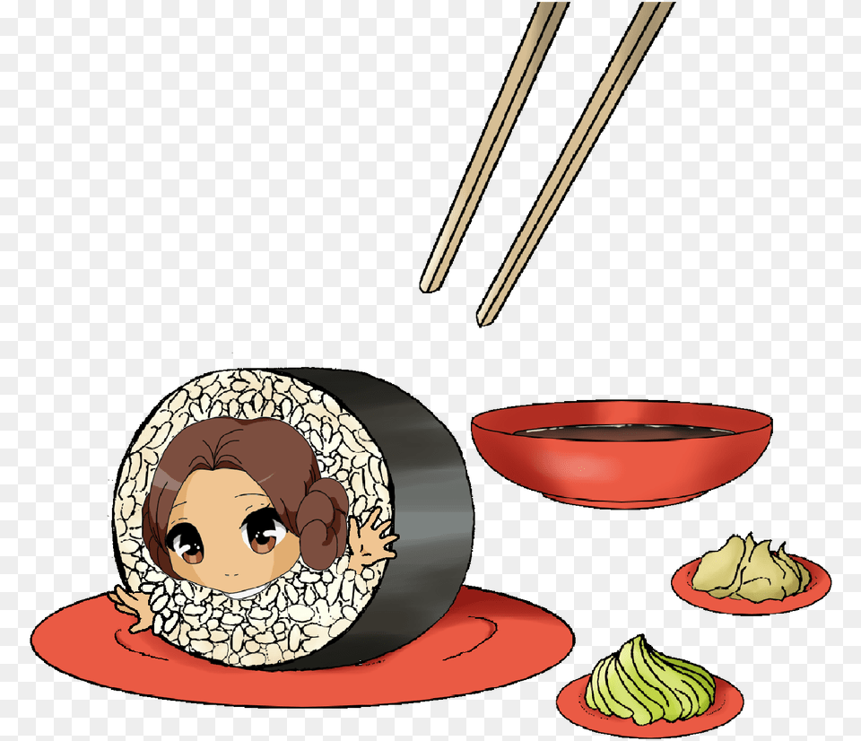 Sushi Clipart Chibi Sushi Chibi, Food, Meal, Chopsticks, Face Free Png Download