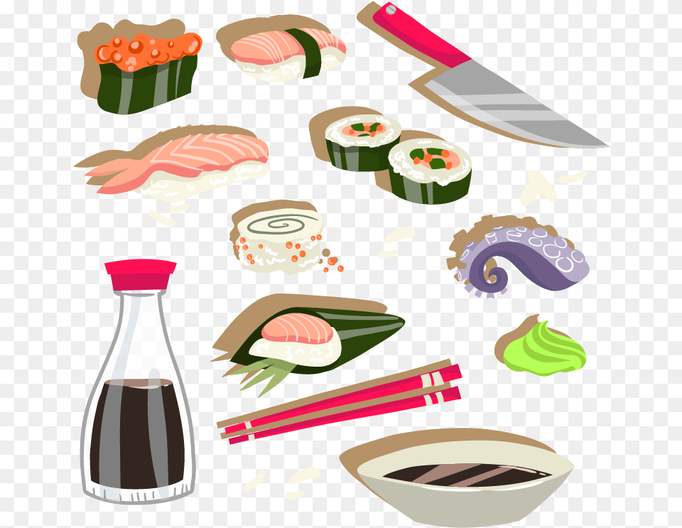 Sushi Clipart Japanese Cuisine, Dish, Food, Meal, Grain Png Image