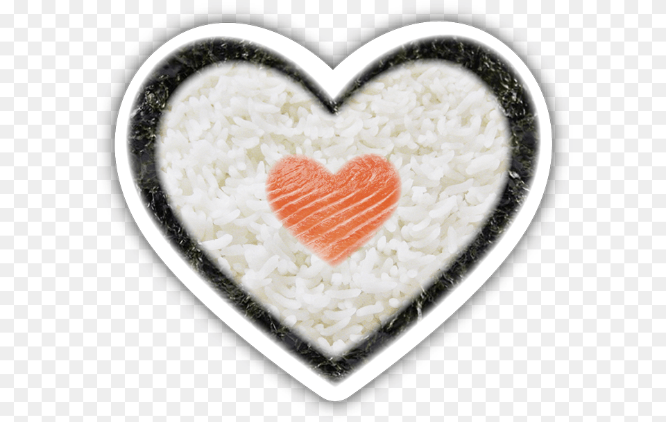 Sushi Heart Sticker Heart Sushi, Food Free Transparent Png