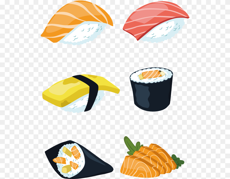 Sushi Japanese Cuisine Sashimi Salmon Clipart Sushi, Meal, Dish, Food, Rice Free Png Download
