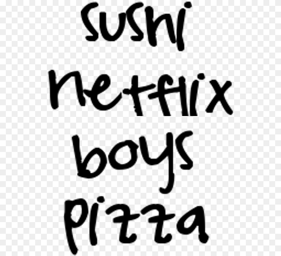 Sushi Netflix Boys Pizza Calligraphy, Gray Free Transparent Png