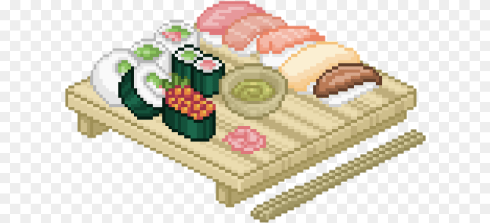 Sushi Pixel Tumblr Cute Pastel Pink Pixel Sushi Transparent Background, Food, Meal, Dish, Birthday Cake Free Png Download