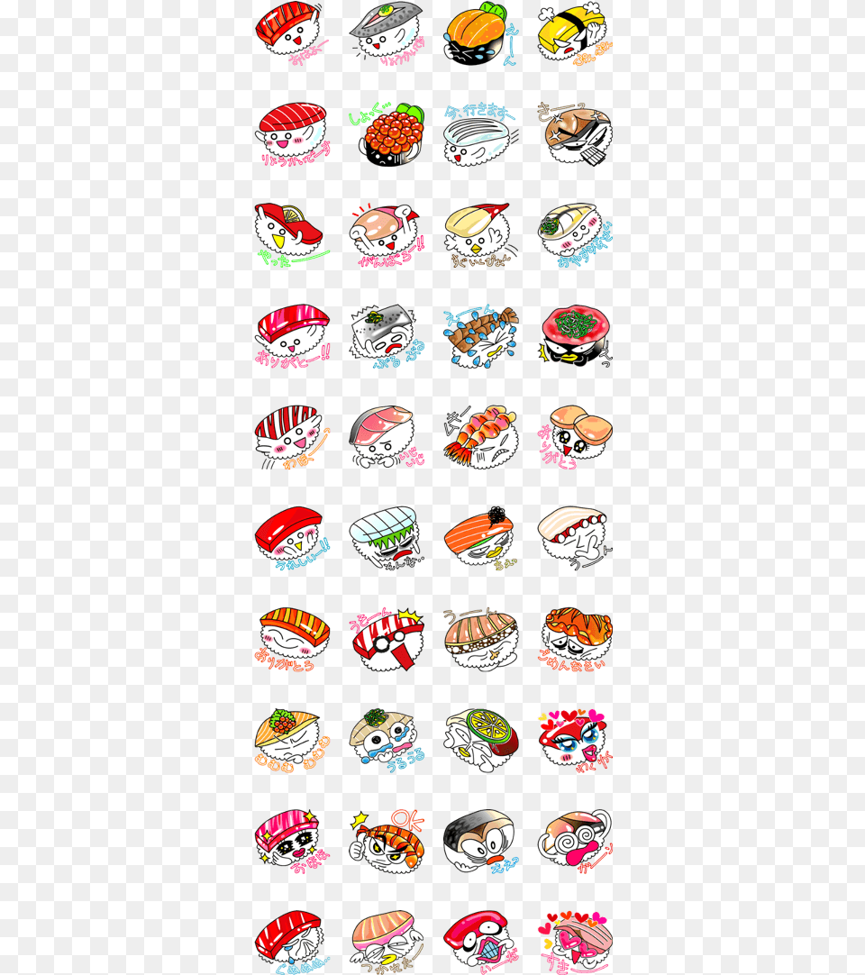 Sushi Ponyo Stickers Line Cute, Dish, Food, Meal, Lunch Free Png
