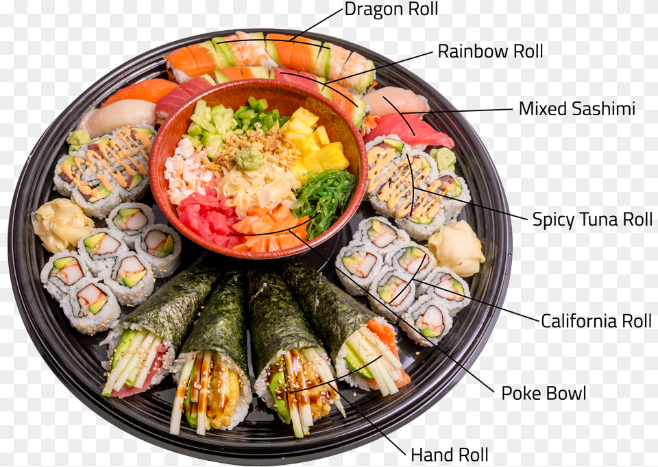 Sushi Roll, Dish, Platter, Meal, Lunch Free Png