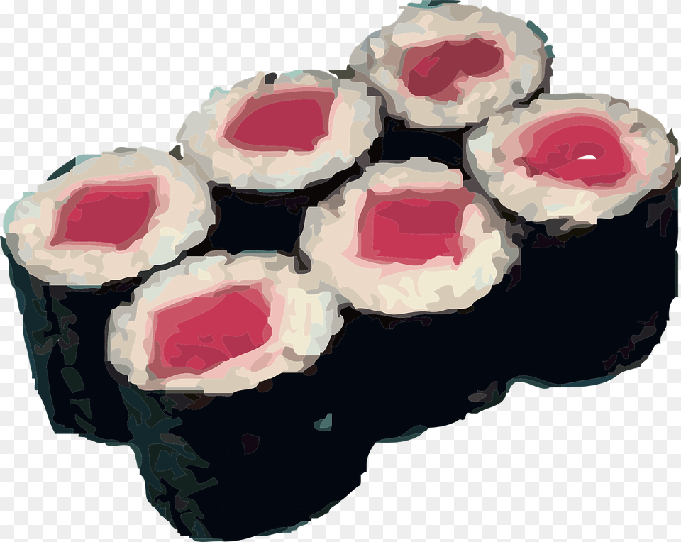 Sushi Rolls Rice Japenese Raw Seafood Oriental Sushi Clip Art, Produce, Meal, Grain, Food Png