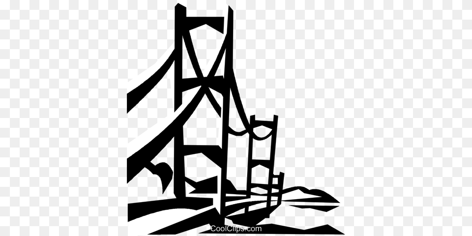 Suspension Bridge Royalty Vector Clip Art Illustration, Outdoors, Arch, Architecture, Nature Png