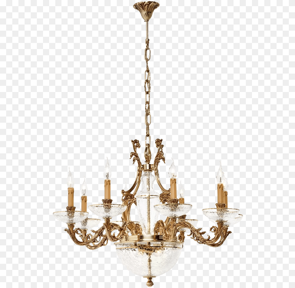 Suspension In Brass French Gold And Cracked Glass 1662 Chandelier, Lamp Free Png Download