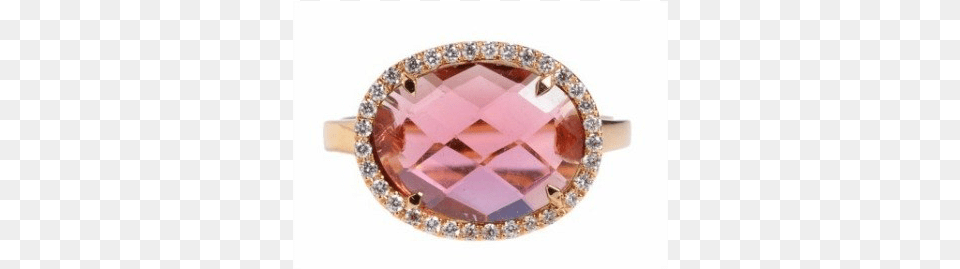 Suzanne Kalan Pink Tourmaline Ring With Diamond Halo Engagement Ring, Accessories, Gemstone, Jewelry Free Png