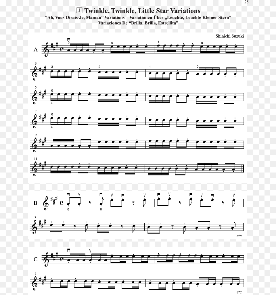 Suzuki Violin School Volume 1 Music, Sheet Music Png Image