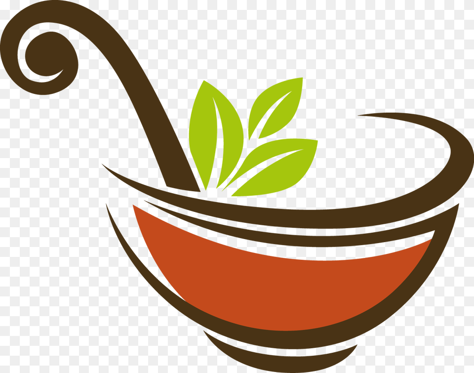 Svg Black And White Download Herbal Spice Clip Art Herbal Tea Clip Art, Bowl, Herbs, Plant, Soup Bowl Png Image