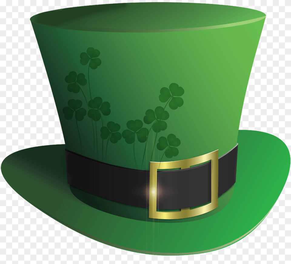 Svg Black And White Happystpatricksday Irish Leprechaun Hat Transparent Background, Clothing, Green Png