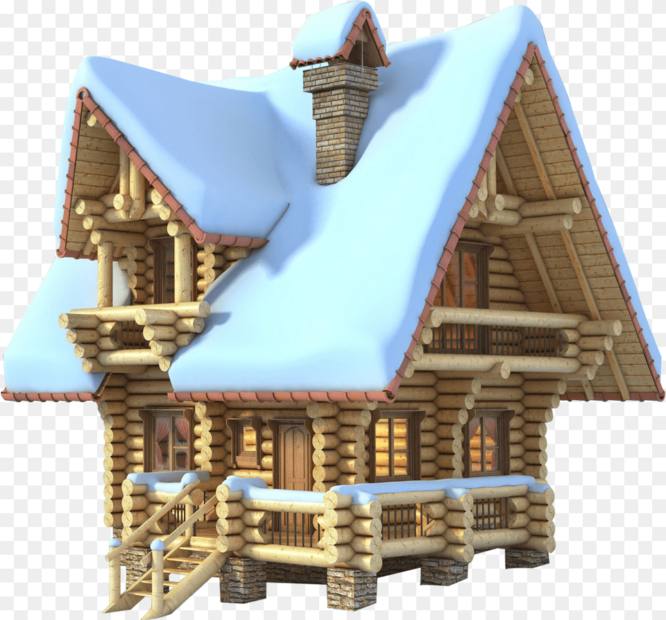 Svg Black And White Library Chimney Drawing Log Cabin Wooden Chalet In Snow, Architecture, Building, House, Housing Png Image