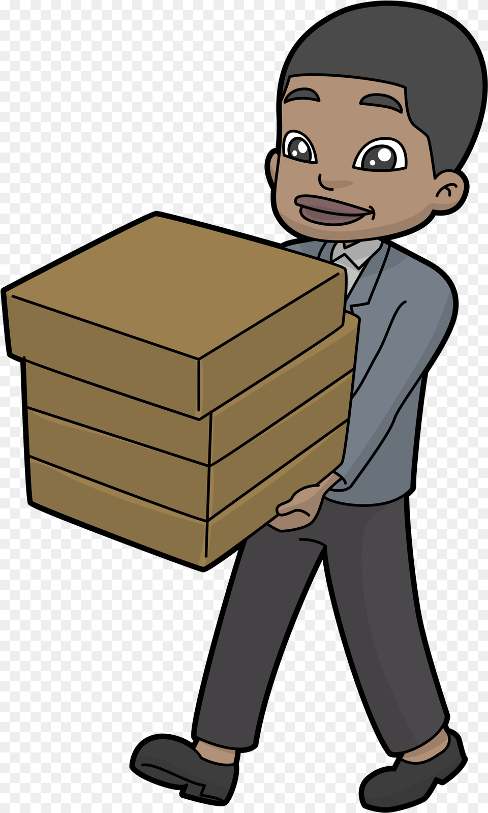 Svg Boxes Carton Carrying Box Cartoon Transparent, Person, Cardboard, Package, Package Delivery Free Png
